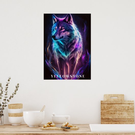 Yellowstone Wolf Poster Kunst (Keuken)