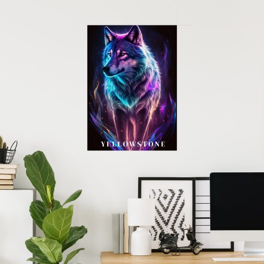 Yellowstone Wolf Poster Kunst (Thuiskantoor)