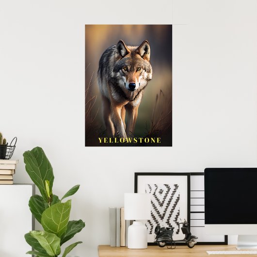 Yellowstone Wolf Poster Kunst (Thuiskantoor)