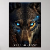 Yellowstone Wolf Poster Kunst (Voorkant)