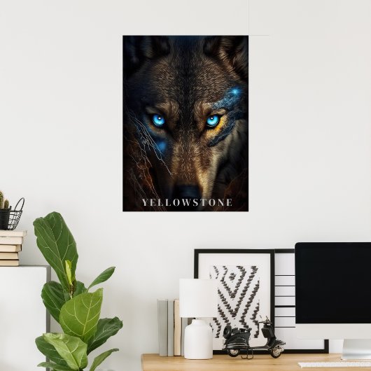 Yellowstone Wolf Poster Kunst (Thuiskantoor)