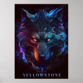 Yellowstone Wolf Poster Kunst (Voorkant)