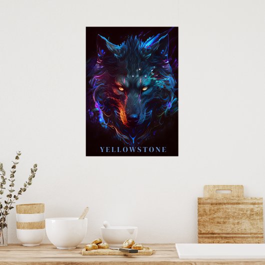 Yellowstone Wolf Poster Kunst (Keuken)