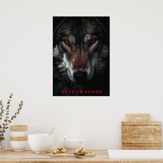 Yellowstone Wolf Poster Kunst (Keuken)