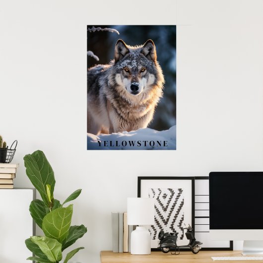 Yellowstone Wolf Poster Kunst (Thuiskantoor)