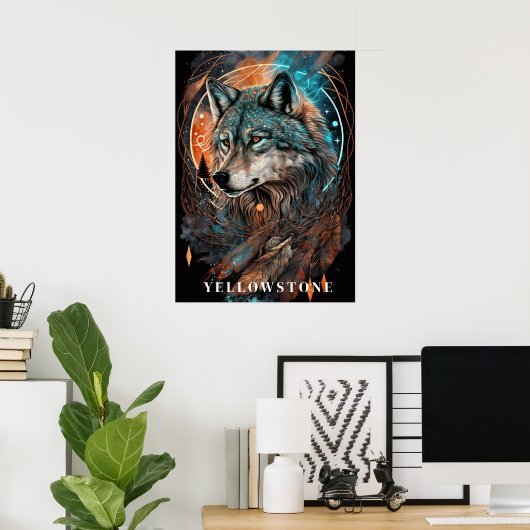 Yellowstone Wolf Poster Kunst (Thuiskantoor)