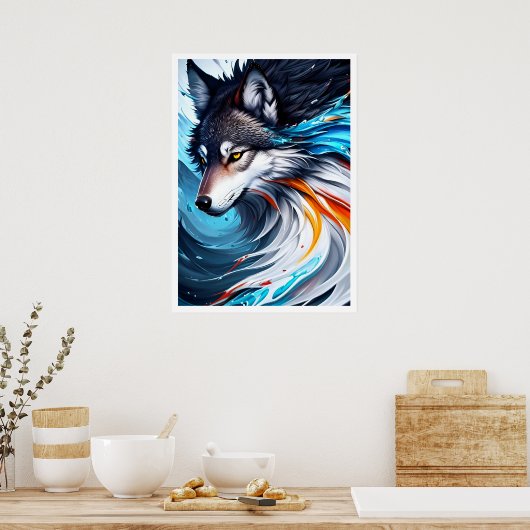 Yellowstone Wolf Poster Kunst (Keuken)