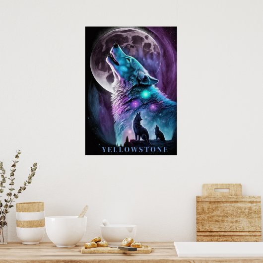 Yellowstone Wolf Poster Kunst (Keuken)