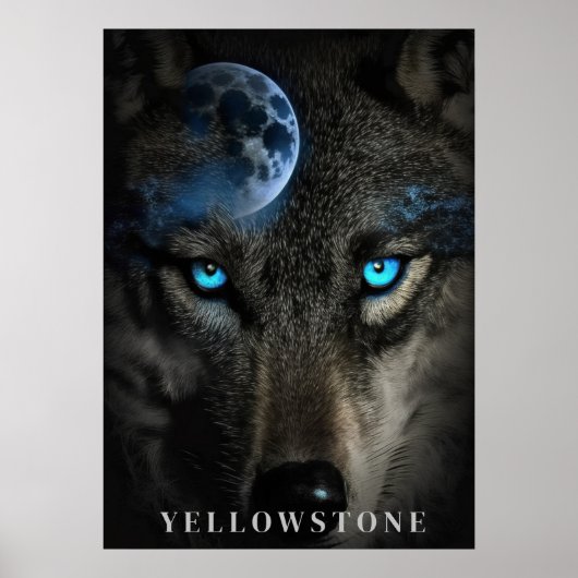 Yellowstone Wolf Poster Kunst (Voorkant)