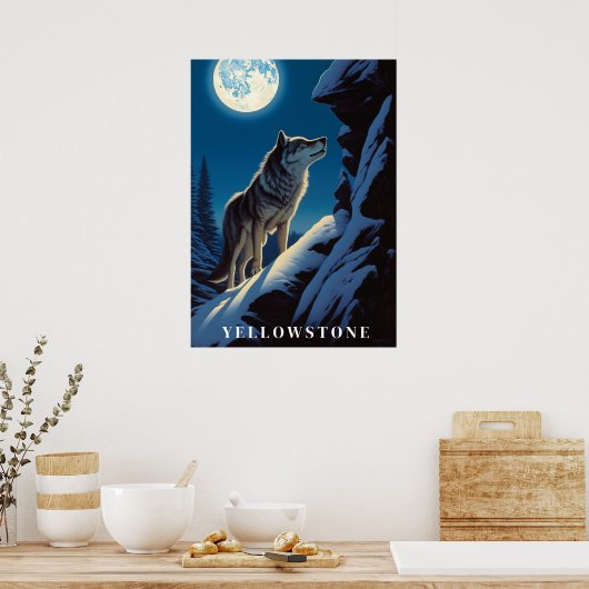 Yellowstone Wolf Poster Kunst (Keuken)