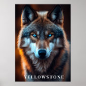 Yellowstone Wolf Poster Kunst (Voorkant)