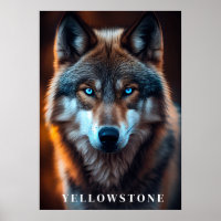 Yellowstone Wolf Poster Kunst