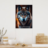 Yellowstone Wolf Poster Kunst (Keuken)