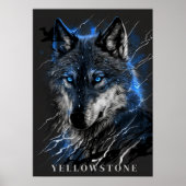 Yellowstone Wolf Poster Kunst (Voorkant)