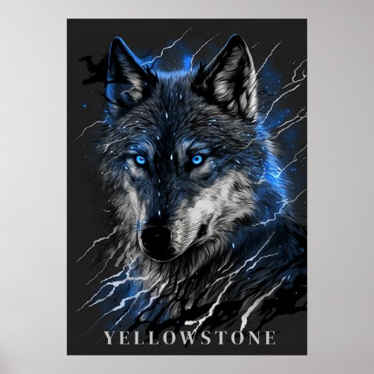 Yellowstone Wolf Poster Kunst (Voorkant)