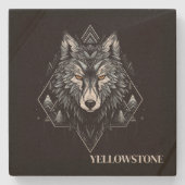 Yellowstone Wolf Sandstone Onderzetter (Voorkant)