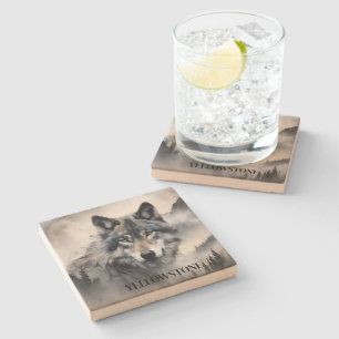 Yellowstone Wolf Sandstone Onderzetter