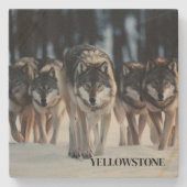 Yellowstone Wolf Sandstone Onderzetter (Voorkant)
