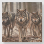 Yellowstone Wolf Sandstone Onderzetter (Voorkant)