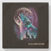 Yellowstone Wolf Sandstone Onderzetter (Voorkant)