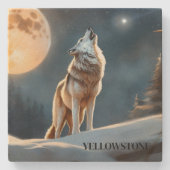 Yellowstone Wolf Sandstone Onderzetter (Voorkant)