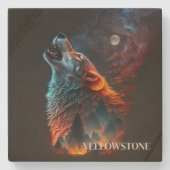 Yellowstone Wolf Sandstone Onderzetter (Voorkant)