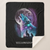 Yellowstone Wolf Sherpa Blanket Throw (Voorkant)