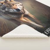 Yellowstone Wolf Sherpa Blanket Throw (3/4)