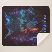 Yellowstone Wolf Sherpa Blanket Throw (Voorkant (horizontaal))