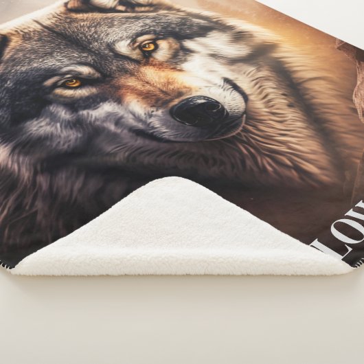 Yellowstone Wolf Sherpa Blanket Throw (3/4)