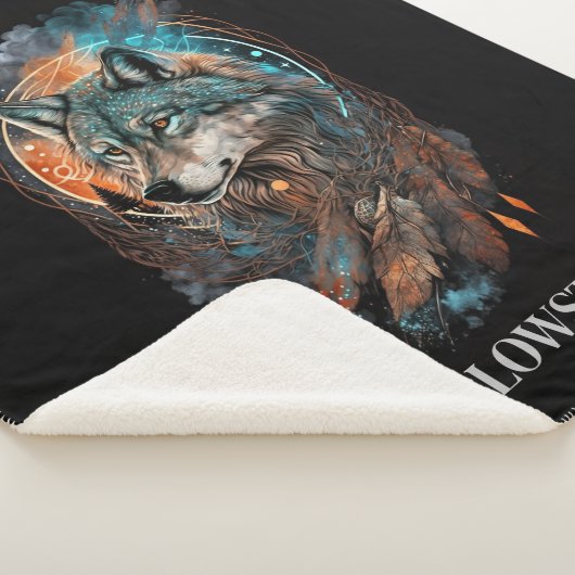 Yellowstone Wolf Sherpa Blanket Throw (3/4)