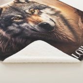 Yellowstone Wolf Sherpa Blanket Throw (3/4)
