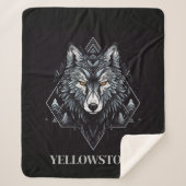 Yellowstone Wolf Sherpa Blanket Throw (Voorkant)