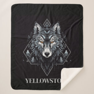 Yellowstone Wolf Sherpa Blanket Throw