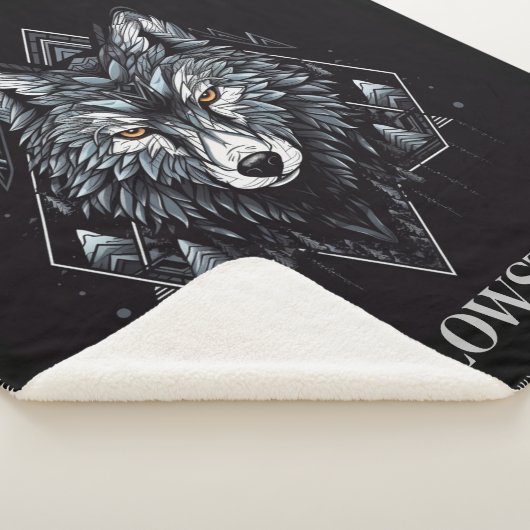 Yellowstone Wolf Sherpa Blanket Throw (3/4)