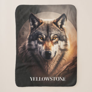 Yellowstone Wolf Sherpa Dekensprei Deken