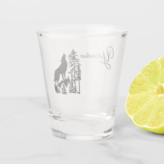 Yellowstone Wolf Shot Glas (Achterkant)