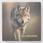 Yellowstone Wolf Stone Onderzetter (Voorkant)