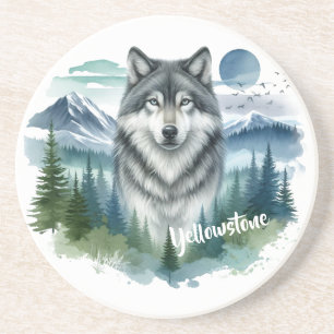 Yellowstone Wolf Zandsteen Onderzetter