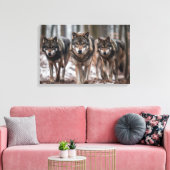 Yellowstone Wolves Canvas Kunst (Insitu (Woonkamer))