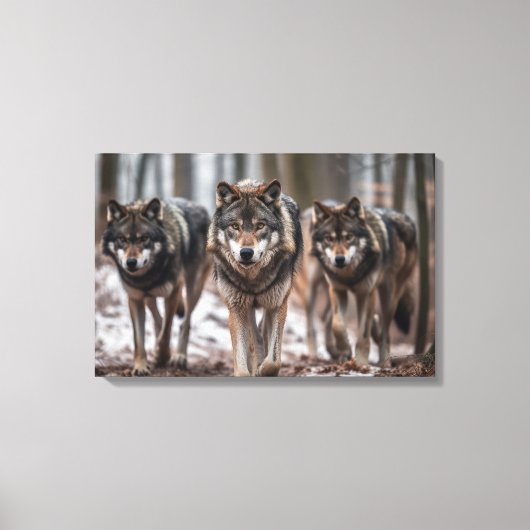 Yellowstone Wolves Canvas Kunst (Voorkant)