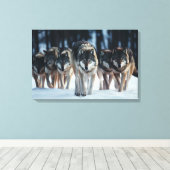 Yellowstone Wolves Canvas Kunst (Insitu (Houten vloer))