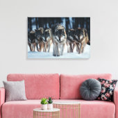 Yellowstone Wolves Canvas Kunst (Insitu (Woonkamer))