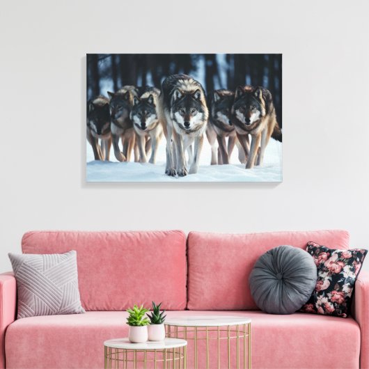 Yellowstone Wolves Canvas Kunst (Insitu (Woonkamer))