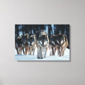 Yellowstone Wolves Canvas Kunst (Voorkant)