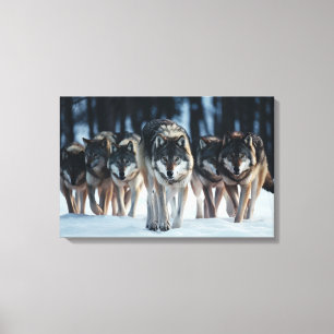 Yellowstone Wolves Canvas Kunst