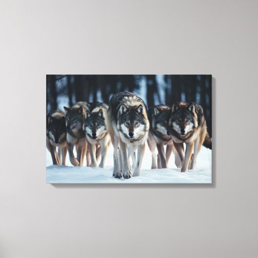 Yellowstone Wolves Canvas Kunst (Voorkant)