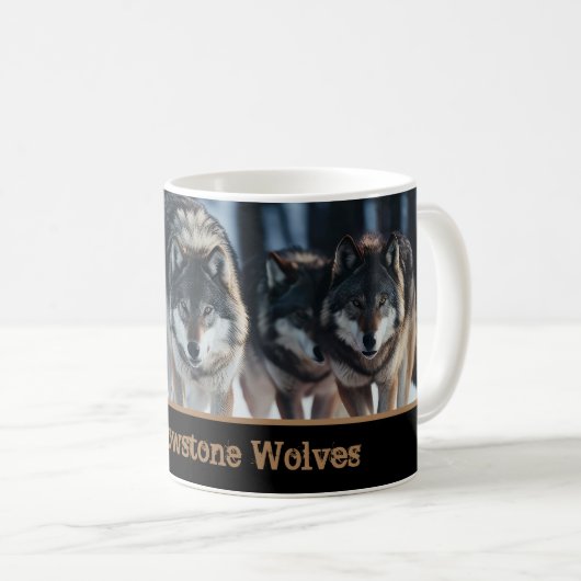 Yellowstone Wolves Coffee Mok (Voorkant rechts)