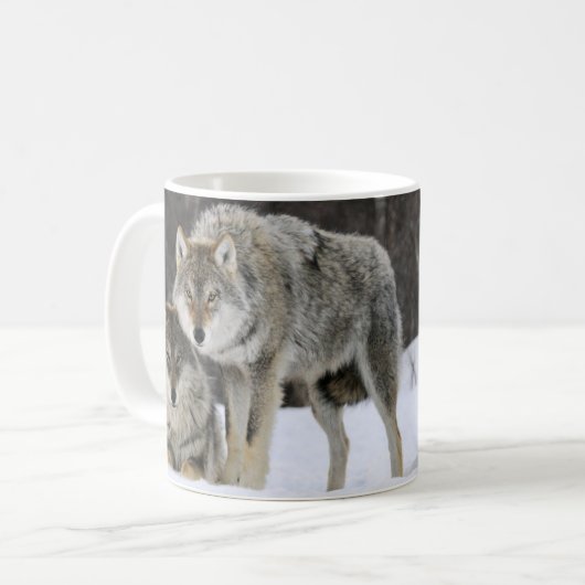Yellowstone Wolves Coffee Mok (Voorkant links)