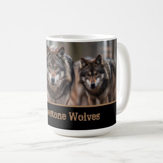 Yellowstone Wolves Coffee Mok (Voorkant rechts)